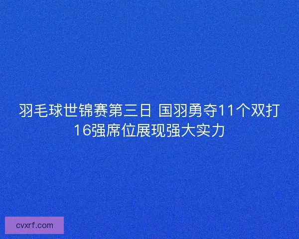 羽毛球世锦赛第三日 国羽勇夺11个双打16强席位展现强大实力