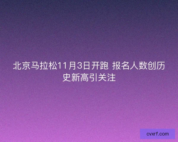 北京马拉松11月3日开跑 报名人数创历史新高引关注