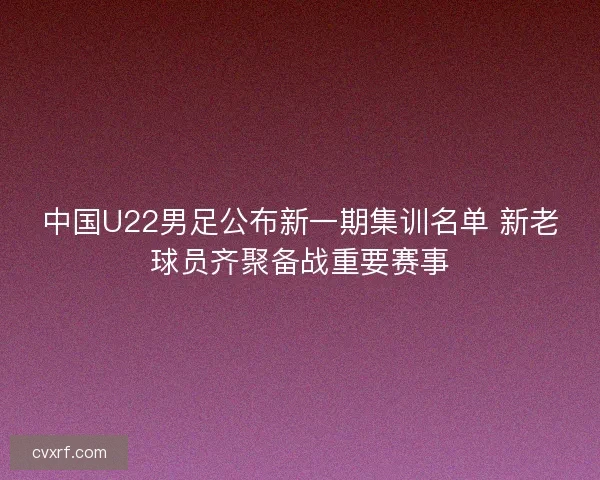 中国U22男足公布新一期集训名单 新老球员齐聚备战重要赛事